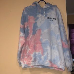 Alpha Sigma Alpha XL pink&blue cotton candy hoodie